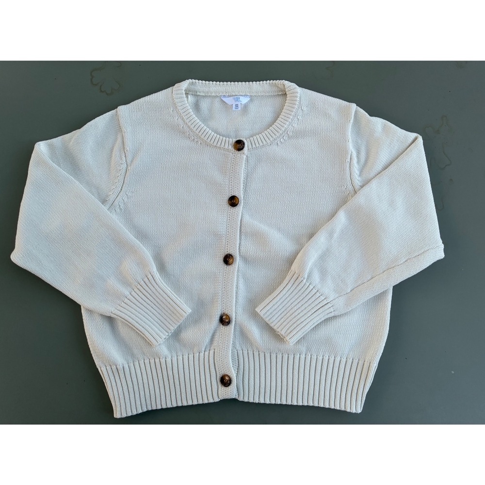 Cream White Button Front Knit Cardigan Sweater XXL Cozy Coastal